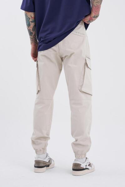 Machinist Ανδρικό Ecru Jogger Jean - με τσέπη Cargo