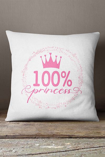 INSENSE HOME Βελούδινο Babyface Λευκό Ροζ Πριγκίπισσα Γραπτή Ψηφιακή Εκτύπωση Μαξιλαροθήκη Ριχτάρι - Cgh461