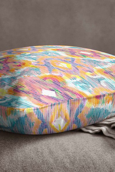 INSENSE HOME Husă de pernă decorativă etnică din catifea Babyface, albă, de culori mixte - Cgh162