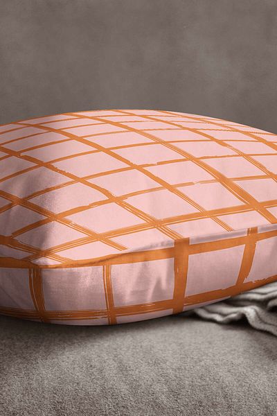 INSENSE HOME Babyface din catifea roz portocaliu - Husa de perna decorativa Cgh178