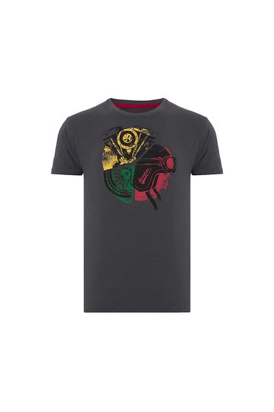 ROUTEFIELD Anthracite Men's T-Shirt - Tyre Model