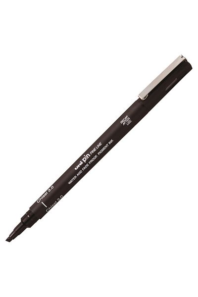 UNİ-BALL Uni-Ball Pin 3.0 - Fine Line Black Pen with Cut-Out Tip, Pincs3-200 (3 Pcs)