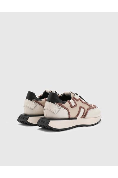 İLVİ Gemke Genuine Floater Leather Women's Beige Sneakers
