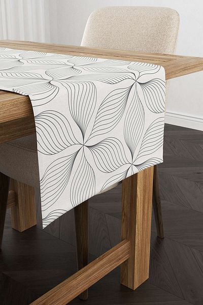 Cango Home Runner cu model floral decorativ alb negru - Cgh029-rn