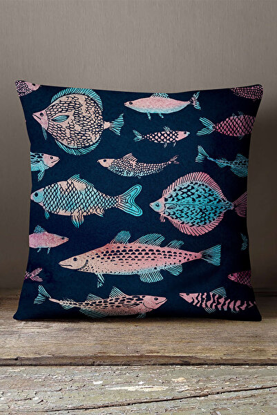 INSENSE HOME Somot Babyface Pink Mornarsko Plava Figura Ribe Jastuk Jastučnic...