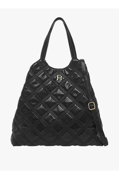 Flora Bella by Shoexpress Flora Bella Quilted Tote Bag with Detachable Strap and Snap Button Closure