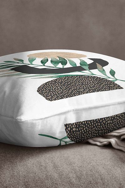 INSENSE HOME Velvet Babyface Alb Verde Decorativ Modern Aruncă Față de Pernă - Cgh198