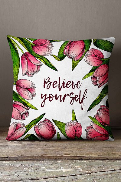 INSENSE HOME Βελούδινη Babyface Λευκή Ροζ Floral Μαξιλαροθήκη Ριχτάρι - Cgh191
