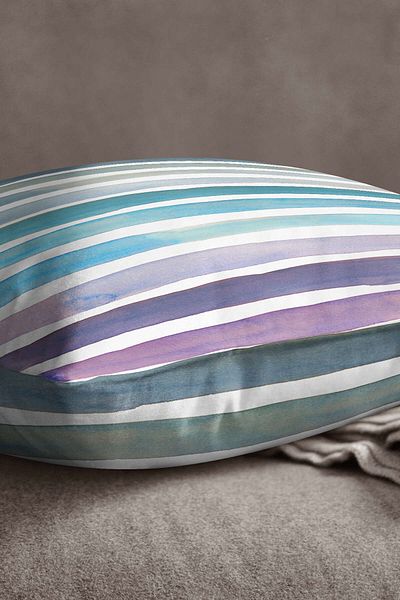 INSENSE HOME Husă de pernă catifea Babyface violet albastru abstract cu dungi - Cgh181