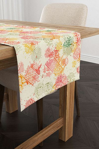 Cango Home Κίτρινο Πορτοκαλί Ethnic Floral Runner - Cgh110-rn