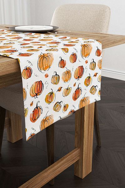 Cango Home Orange Halloween Pumpkin Patterned Digital Printed Runner Cgh753-rn