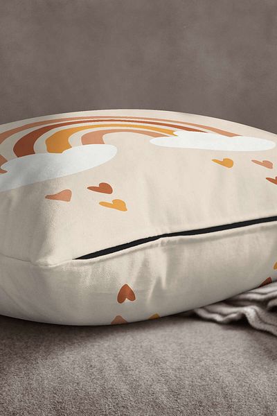 INSENSE HOME Βελούδινο μαξιλάρι Babyface Bohemian Rainbow Pattern - Ψηφιακή εκτύπωση, Μαξιλάρι ριχτάρι, Cgh730