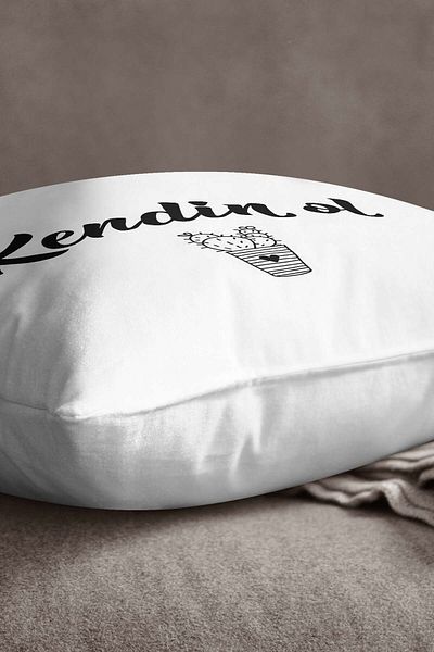 INSENSE HOME Velvet Babyface White Black Be Yourself Written Digital Printing Μαξιλαροθήκη μαξιλαριού - Cgh482