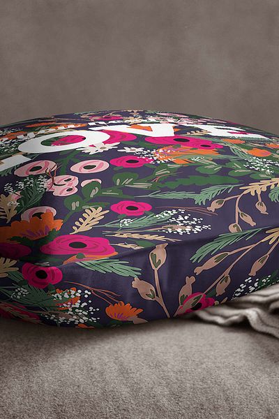 INSENSE HOME Husă de pernă Velvet Babyface, albă, florală, cu imprimare digitală, cu dragoste scrisă - Cgh466