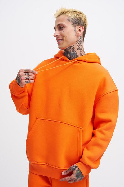 Machinist Ανδρικό πορτοκαλί φούτερ με κουκούλα Basic Oversize