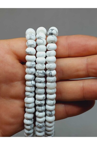 Yasamtohumu 5x8mm Rondela kroj Howlite kamen - Niz (54322)