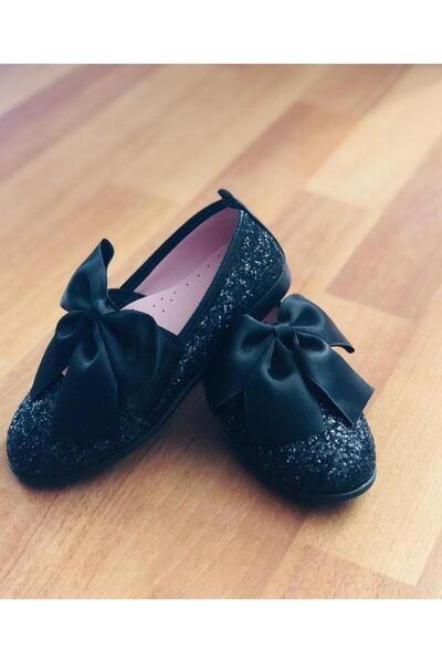 Gala Önü Fiyonklu Simli Ayakkabı