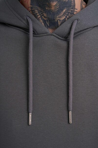 Machinist Ανδρικό φούτερ Basic με κουκούλα oversized Anthracite