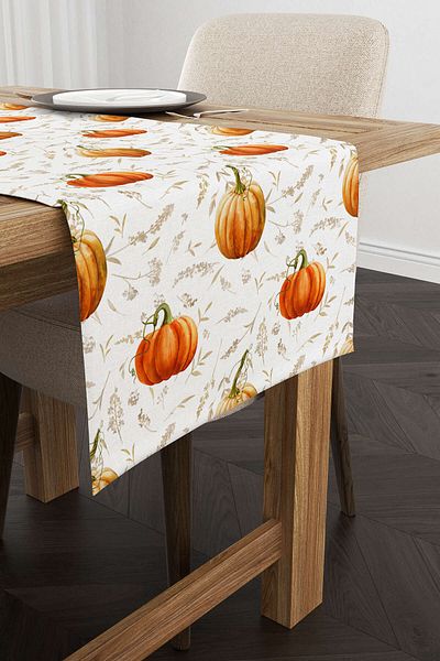 Cango Home Orange Halloween Pumpkin Patterned Digital Printed Runner Cgh749-rn