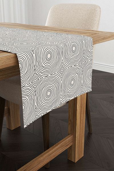 Cango Home Κρεμ Μαύρο Bohemian Scandinavian Pattern Digital Printed Runner Cgh1224-rn