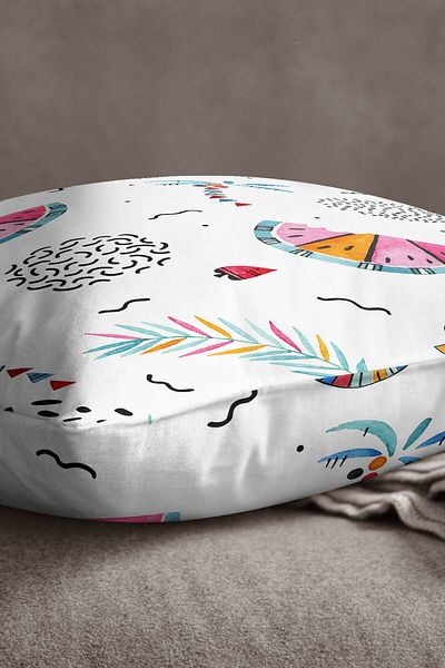 INSENSE HOME Βελούδινη Babyface Λευκή Τροπική Καρπούζι Μαξιλαροθήκη Ριχτάρι - Cgh056