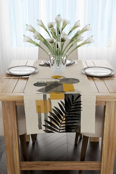 Cango Home Yellow Cream Bohemian Modern Patterned Digital Printed Runner Cgh936-rn