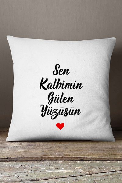 INSENSE HOME Velvet Babyface Black You Are The Smiling Face of My Heart Fete de pernă cu imprimeu decorativ - Cgh469