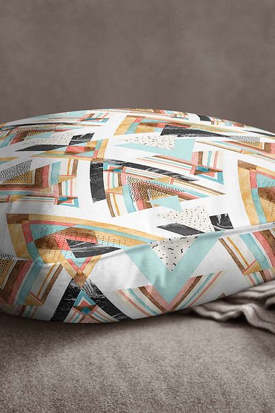 INSENSE HOME Βελούδινο Babyface Λευκό Πολύχρωμο Bohemian Ethnic Style Ψηφιακή εκτύπωση Μαξιλαροθήκη Ριχτάρι - Cgh498
