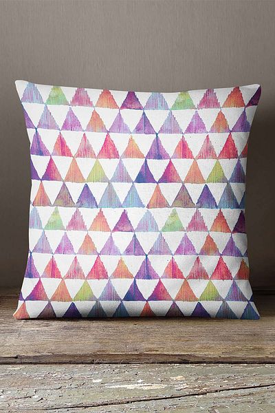 INSENSE HOME Husă de pernă catifea Babyface, albă, multicoloră, cu modele geometrice - Cgh258