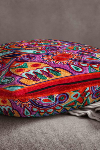 INSENSE HOME Red Velvet Babyface - Vintage Patterned Throw Pillow Cover with Ethnic Motif Kd-Cgh1398
