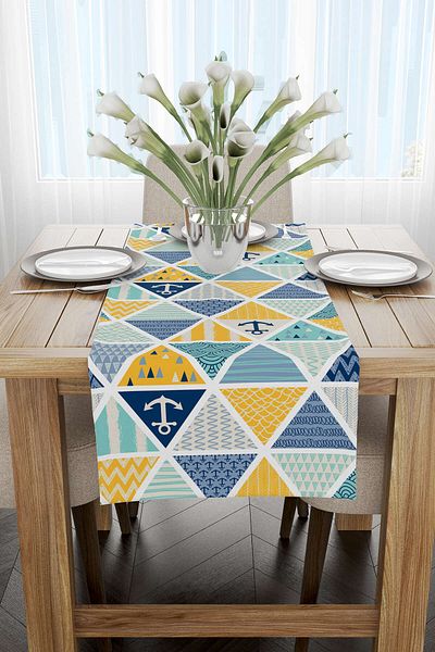 Cango Home Runner cu model marin galben albastru - Cgh133-rn