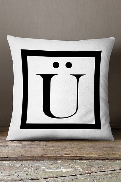 INSENSE HOME Βελούδινο Babyface Διπλής Όψης Μαύρο Λευκό Γράμμα Ψηφιακή Εκτύπωση Ριχτάρι Μαξιλαροθήκη - Ü