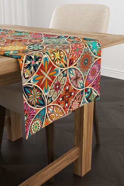 Cango Home Runner galben multicolor retro cu model vintage imprimat digital - Otyk278-rn