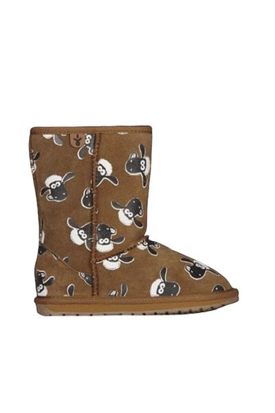 EMU Australia Shaun the Sheep Print Unisex Kids Black Boots Unisex Kids Boots K13107