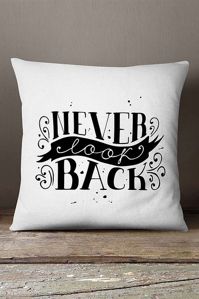 INSENSE HOME Velvet Babyface Λευκό Μαύρο Ποτέ μην κοιτάζετε πίσω Γραπτή ψηφιακή εκτύπωση Μαξιλαροθήκη μαξιλαριού - Cgh419