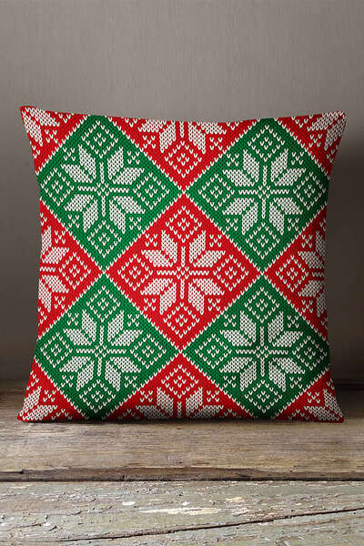 INSENSE HOME Кадифе Babyface Червона новорічна тематична наволочка для подушк...