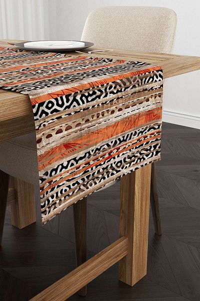 Cango Home Καφέ πορτοκαλί μοντέρνο Leopard μοτίβο ψηφιακής εκτύπωσης Runner - Cgh372-rn