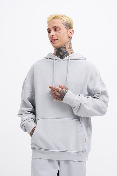 Machinist Ανδρικό φούτερ με κουκούλα Oversize Washable Ghost