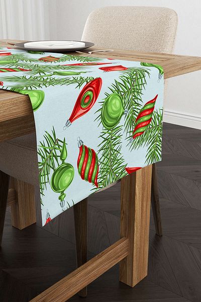 Cango Home Red Green Christmas Themed Digital Printed Runner Cgh291-rn