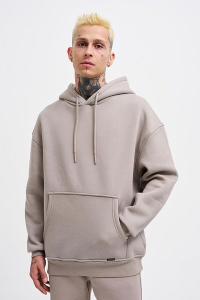 Machinist Ανδρικό φούτερ Basic Hooded Oversize ανοιχτό γκρι