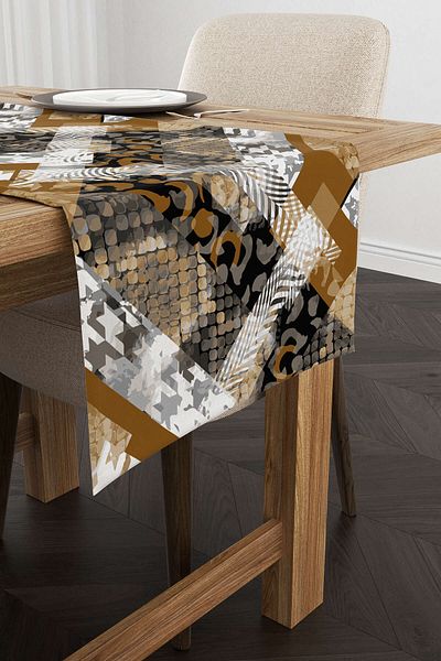 Cango Home Καφέ Λευκό Snakeskin Leopard Pattern Digital Printing Runner - Cgh371-rn