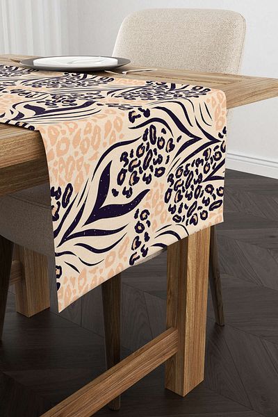 Cango Home Καφέ Μαύρο Leopard Pattern Digital Printing Runner - Cgh347-rn