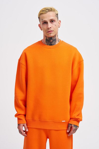 Machinist Ανδρικό πορτοκαλί φούτερ Basic Crew Neck Oversize