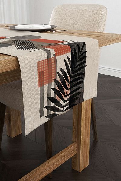 Cango Home Orange Cream Bohemian Modern Patterned Digital Printed Runner Cgh935-rn