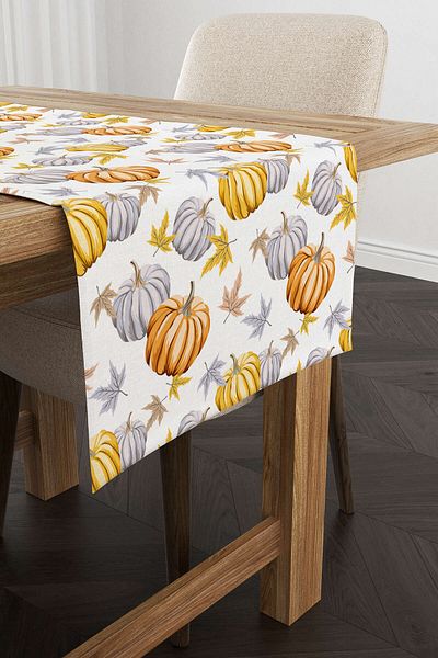 Cango Home Orange Halloween Pumpkin Patterned Digital Printed Runner Cgh765-rn