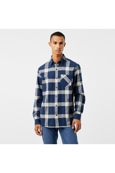 Lacoste Erkek Regular Fit Ekose Lacivert Gömlek