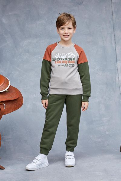 Elsima Boy's Winter Pajamas Set - Three Yarn Gray