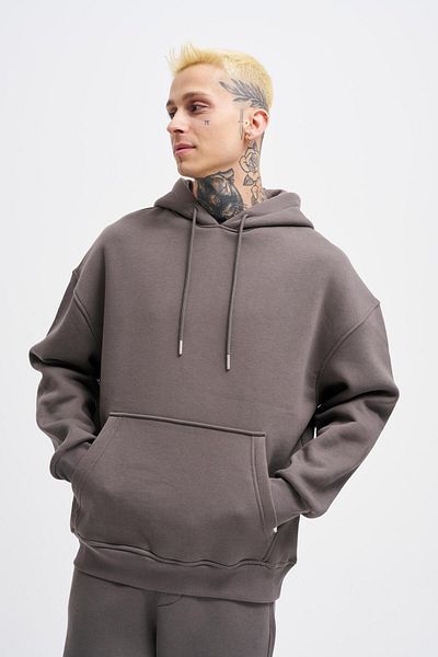 Machinist Ανδρικό φούτερ με κουκούλα Oversize Smoke