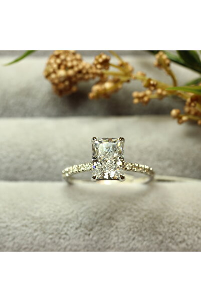 ESAS GOLD 3.26 Karat Pırlanta Beyaz Topaz Yüzük