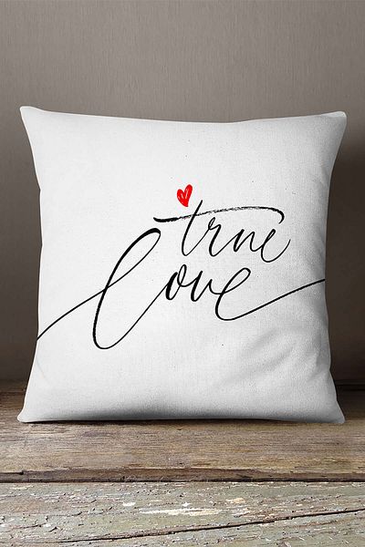 INSENSE HOME Βελούδινο Babyface Λευκό Μαύρο Moderntrue Love Ψηφιακή εμπριμέ θήκη μαξιλαριού - Cgh334